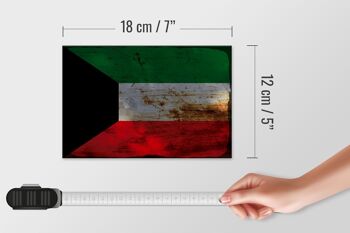 Panneau en bois drapeau Koweït 18x12 cm Drapeau du Koweït décoration rouille 4