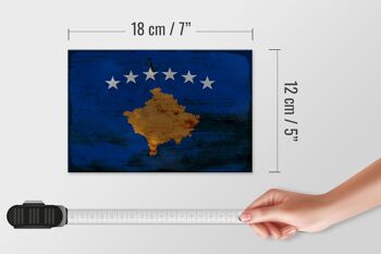 Panneau en bois drapeau Kosovo 18x12 cm Drapeau du Kosovo décoration rouille 4