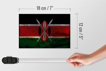 Panneau en bois drapeau Kenya 18x12 cm Drapeau du Kenya décoration rouille 4