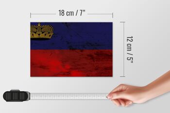 Panneau en bois drapeau Liechtenstein 18x12 cm drapeau décoration rouille 4