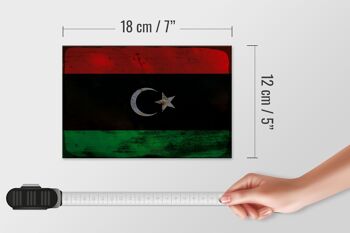Panneau en bois drapeau Libye 18x12 cm Drapeau de la Libye décoration rouille 4