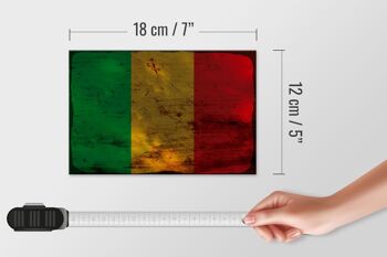 Panneau en bois drapeau Mali 18x12 cm Drapeau du Mali décoration rouille 4
