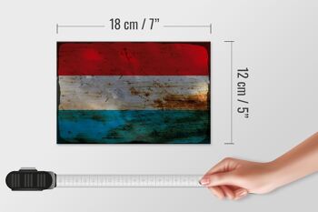 Panneau en bois drapeau Luxembourg 18x12 cm Drapeau Luxembourg décoration rouille 4