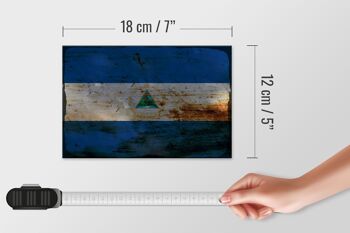 Panneau en bois drapeau Nicaragua 18x12 cm Drapeau Nicaragua décoration rouille 4