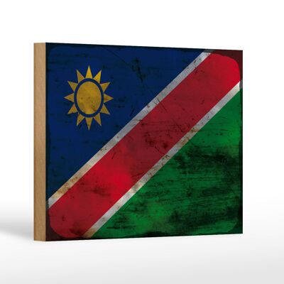 Holzschild Flagge Namibia 18x12 cm Flag of Namibia Rost Dekoration