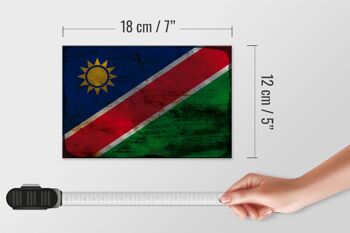 Panneau en bois drapeau Namibie 18x12 cm Drapeau de la Namibie décoration rouille 4