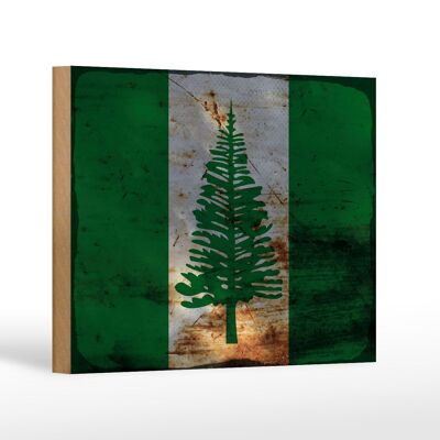 Holzschild Flagge Norfolkinsel 18x12 cm Flag Rost Dekoration