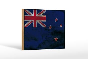 Panneau en bois drapeau Nouvelle-Zélande 18x12 cm Décoration rouille Nouvelle-Zélande 1
