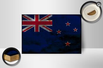 Panneau en bois drapeau Nouvelle-Zélande 18x12 cm Décoration rouille Nouvelle-Zélande 2