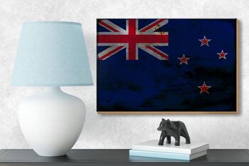 Panneau en bois drapeau Nouvelle-Zélande 18x12 cm Décoration rouille Nouvelle-Zélande 3