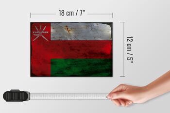 Panneau en bois drapeau Oman 18x12 cm Drapeau d'Oman décoration rouille 4