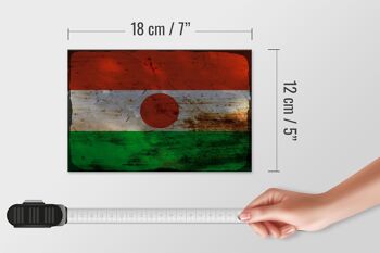 Panneau en bois drapeau Niger 18x12 cm Drapeau du Niger décoration rouille 4