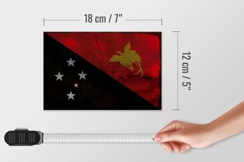 Panneau en bois drapeau Papouasie-Nouvelle-Guinée 18x12 cm Décoration rouille de Nouvelle-Guinée 4
