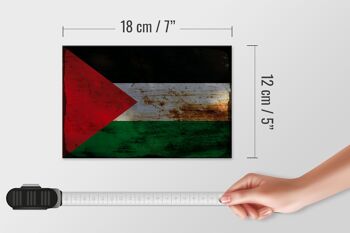 Panneau en bois drapeau Palestine 18x12 cm Drapeau Palestine décoration rouille 4
