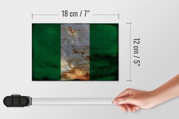 Panneau en bois drapeau Nigeria 18x12 cm Drapeau du Nigeria décoration rouille 4