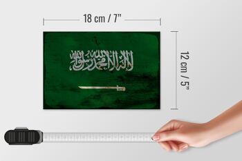 Panneau en bois drapeau Arabie Saoudite 18x12 cm décoration rouille Arabie Saoudite 4