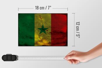 Panneau en bois drapeau Sénégal 18x12 cm Drapeau du Sénégal décoration rouille 4