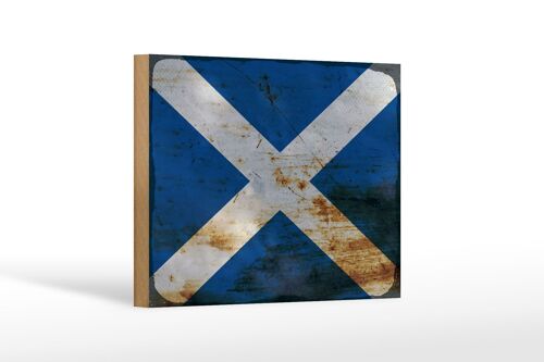 Holzschild Flagge Schottland 18x12 cm Flag Scotland Rost Dekoration