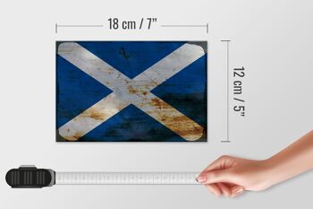 Panneau en bois drapeau Ecosse 18x12 cm Drapeau Ecosse décoration rouille 4