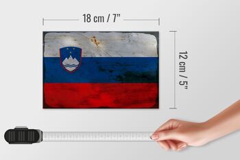Panneau en bois drapeau Slovénie 18x12 cm Drapeau Slovénie décoration rouille 4