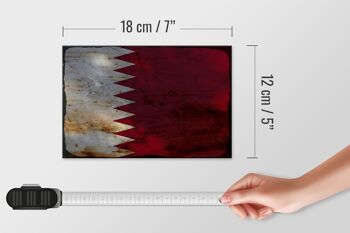 Panneau en bois drapeau Qatar 18x12 cm Drapeau du Qatar décoration rouille 4