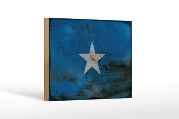 Panneau en bois drapeau Somalie 18x12 cm Drapeau de la Somalie décoration rouille 1