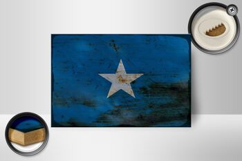 Panneau en bois drapeau Somalie 18x12 cm Drapeau de la Somalie décoration rouille 2