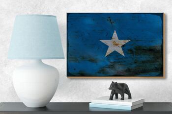 Panneau en bois drapeau Somalie 18x12 cm Drapeau de la Somalie décoration rouille 3