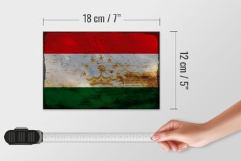 Panneau en bois drapeau Tadjikistan 18x12 cm décoration rouille Tadjikistan 4