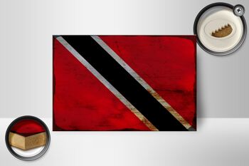 Drapeau panneau en bois Trinité-et-Tobago 18x12 cm drapeau décoration rouille 2