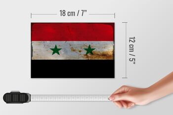 Panneau en bois drapeau Syrie 18x12 cm Drapeau de la Syrie décoration rouille 4