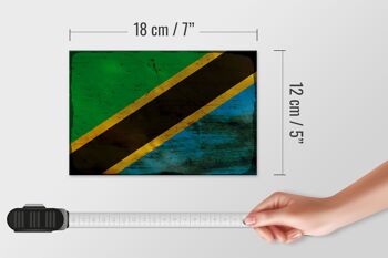 Panneau en bois drapeau Tanzanie 18x12 cm Drapeau de Tanzanie décoration rouille 4