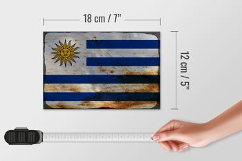 Panneau en bois drapeau Uruguay 18x12 cm Drapeau de l'Uruguay décoration rouille 4