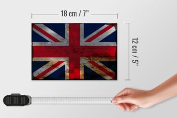 Panneau en bois drapeau Union Jack 18x12 cm Royaume-Uni décoration rouille 4