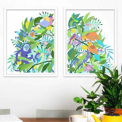 Duo 2 posters for children's room: Maroola. Artist: Alice RICARD 50x65