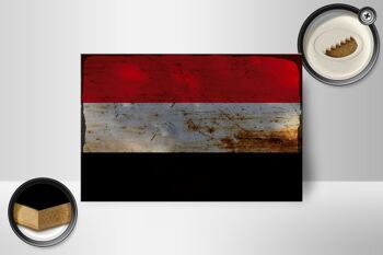 Panneau en bois drapeau Yémen 18x12 cm Drapeau du Yémen décoration rouille 2