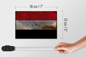 Panneau en bois drapeau Yémen 18x12 cm Drapeau du Yémen décoration rouille 4