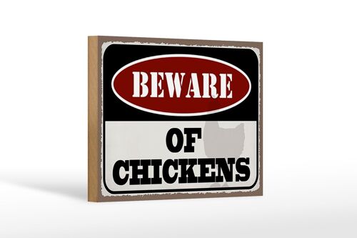 Holzschild Spruch 18x12 cm bewahre of chickens Dekoration