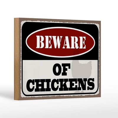 Holzschild Spruch 18x12 cm bewahre of chickens Dekoration