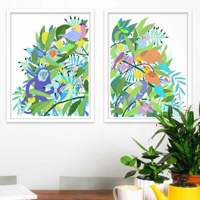 Duo 2 posters for children's room: Maroola. Artist: Alice RICARD 30x40