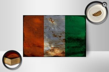Panneau en bois drapeau Côte d'Ivoire 18x12 cm Décoration rouille Côte d'Ivoire 2