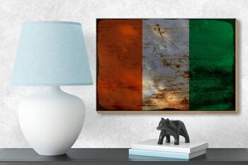 Panneau en bois drapeau Côte d'Ivoire 18x12 cm Décoration rouille Côte d'Ivoire 3