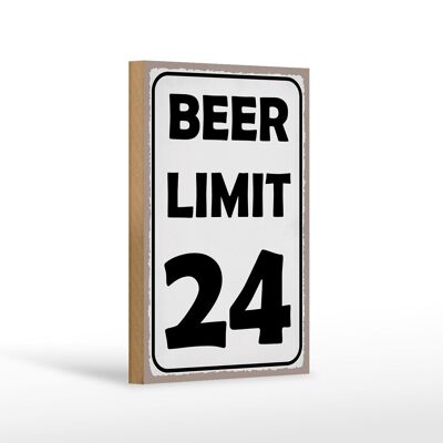 Letrero de madera que dice 12x18cm BEER Limit 24 cerveza decoración metálica