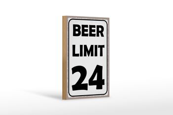 Panneau en bois disant 12x18cm BEER Limit 24 bière décoration métal 1