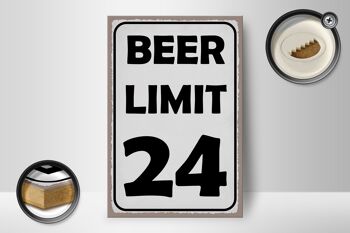 Panneau en bois disant 12x18cm BEER Limit 24 bière décoration métal 2