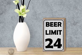 Panneau en bois disant 12x18cm BEER Limit 24 bière décoration métal 3
