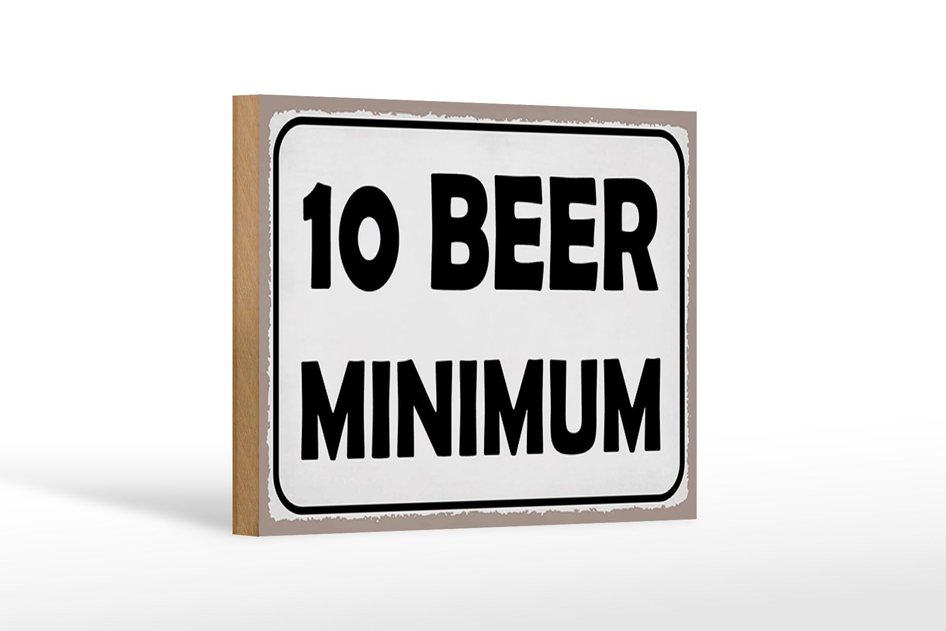 Cartello in legno con scritta 18x12 cm 10 Birra minima decorazione birra