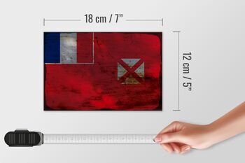 Panneau en bois drapeau Wallis et Futuna 18x12 cm décoration rouille Wallis 4
