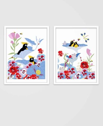 Duo 2 affiches pour chambre d'enfant : Pensée . Artiste: Alice RICARD 50x65 4