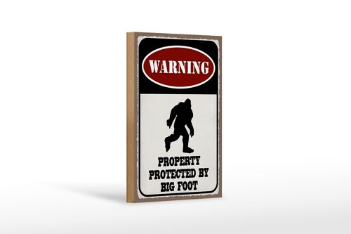 Holzschild Spruch 12x18 cm Warning property protected by Dekoration